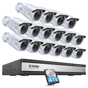 16-Channel 4K POE 4TB NVR Security Camera System with 16 4K Wired Outdoor Cameras, Audio Recording, AI Human Detection