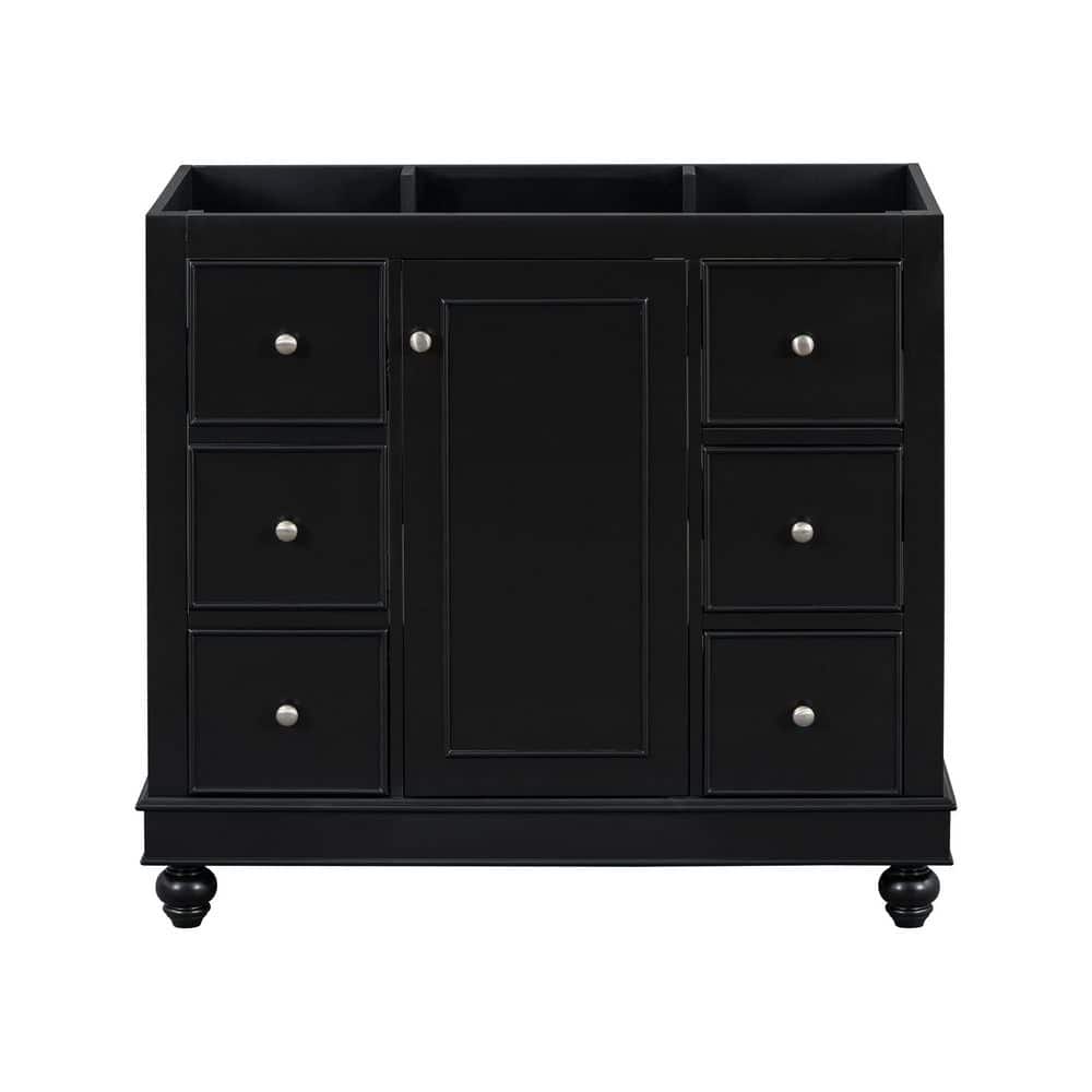 35.28 in. Bath Vanity Cabinet without Top in Black Unassembled price history on PriceWatchPro