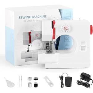 Mini Portable Sewing Machine Household Kids Sewing Machine with 12 Built-In Stitches, Foot Pedal, Gray
