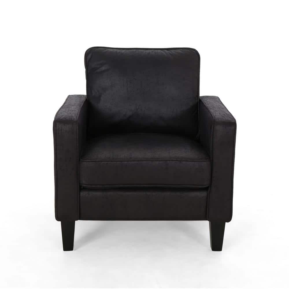 Beeman Black and Dark Brown Microfiber Club Chair