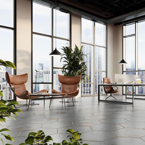 Angela Harris Fuller Gray 20.47 in. x 23.62 in. Matte Porcelain Floor and Wall Tile (10.11 sq. ft./Case)