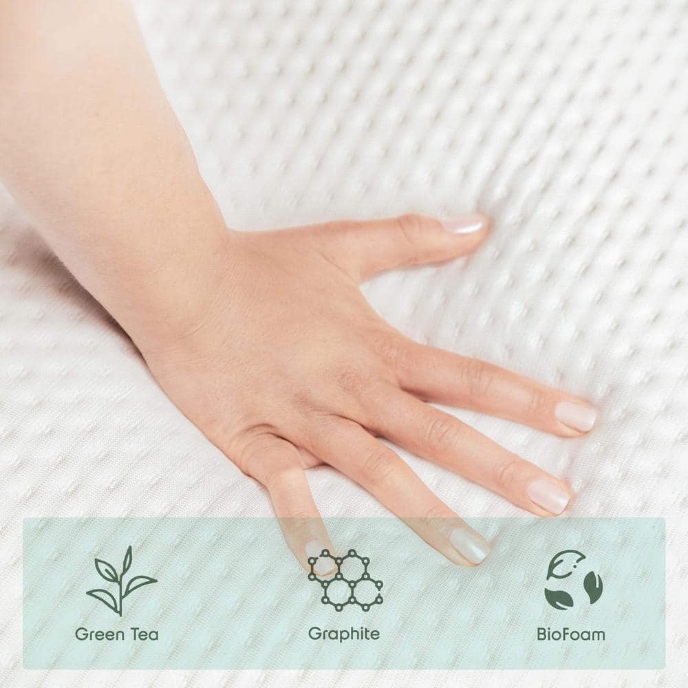 Queen Green Tea Cooling Memory Foam Mattress with Polyester Cover