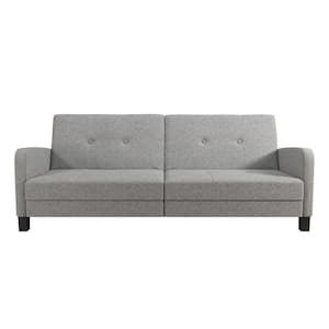 Convertible Gray Linen Futon