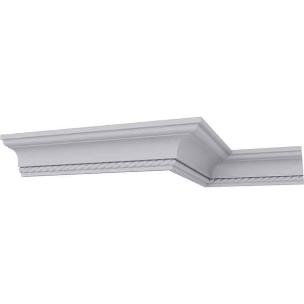 Ekena Millwork SAMPLE - 2-1/4 in. x 12 in. x 2-1/4 in. Polyurethane Leandros Rope Crown Moulding