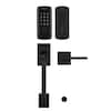 Kwikset HALO Select Matte Black Wi-Fi Electronic Smart Lock Deadbolt with San Clemente Handleset Halifax Handle Combo Pack 9800WIFI815SCEHFL514