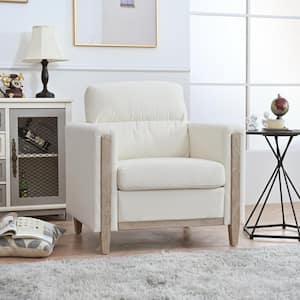 Beige Fabric 1-Seater Sofa Accent Arm Chair for Living Room, Bedroom and Office