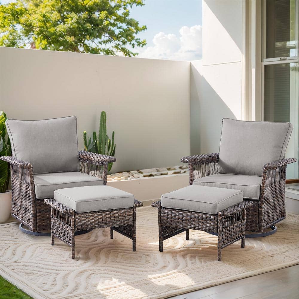 StLouis Brown Wicker Outdoor Rocking Chair with Gray Cushions price history on PriceWatchPro