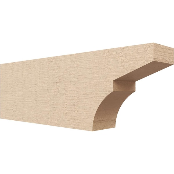 Ekena Millwork 4-in. x 8-in. x 24-in. Monterey Woodgrain, Primed Tan Timberthane Polyurethane Rafter Tail Brace