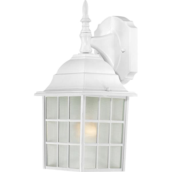 SATCO 1-Light White Outdoor Wall Lantern Sconce