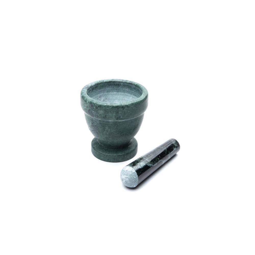 Green Marble 4-Inch Mortar and Pestle Set