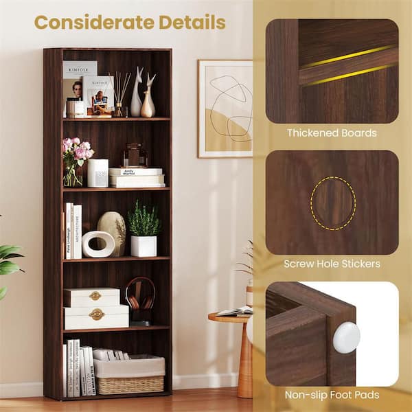 Bush Furniture Key West 5-Shelf Bookcase, Bing Cherry - View #2