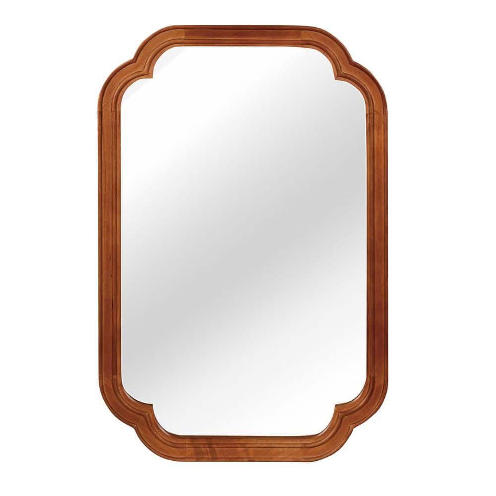 Brown 24 in W x 36 in. H Solid Wood Frame Decorative Mirror price history on PriceWatchPro