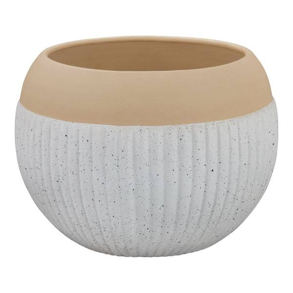 Bola Linea 11.6 in. x 11.6 in. D x 8.7 in. H Large Bianco Ceramic Pot