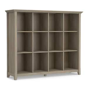 Acadian Solid Wood 48 in. x 57 in. Transitional 12 Cube Storage in Distressed Grey