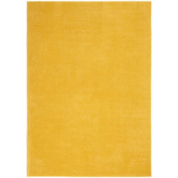 Essentials 4 ft. x 6 ft. Yellow Solid Indoor/Outdoor Patio Area Rug