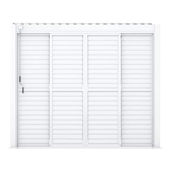 MIRADOR 111 Series 10 ft. Sliding Louver Door White Accessory for Pergolas