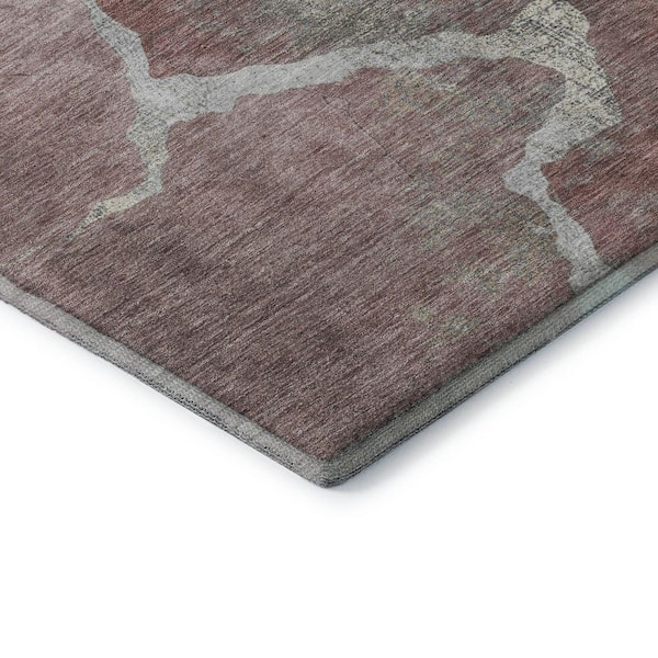 Mayfield Premium Machine Washable Abstract AMF1889 Mauve 3 ft. x 5 ft. Area Rug