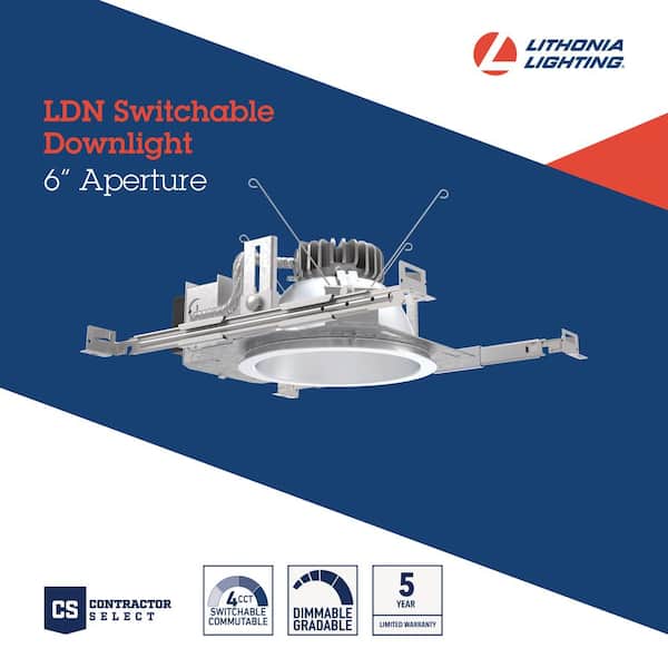 Lithonia Lighting 1-Pack Contractor Select LDN 6 in. Non-IC Rated