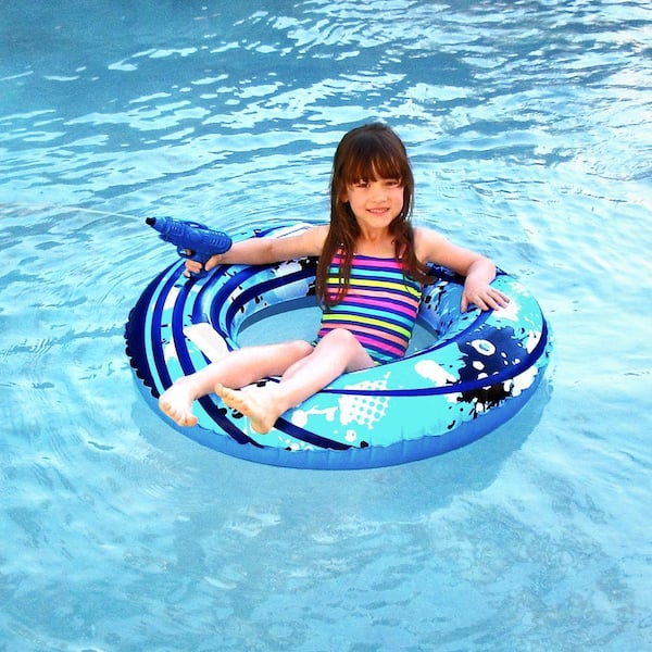 36" Multi Coloured Inflatable Swim Float Ring Turbo Tube with Handles Assorted 