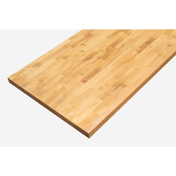 HARDWOOD REFLECTIONS 6 ft. L x 39 in. D Unfinished Birch Butcher Block Island Countertop in Mango Stain with Eased Edge