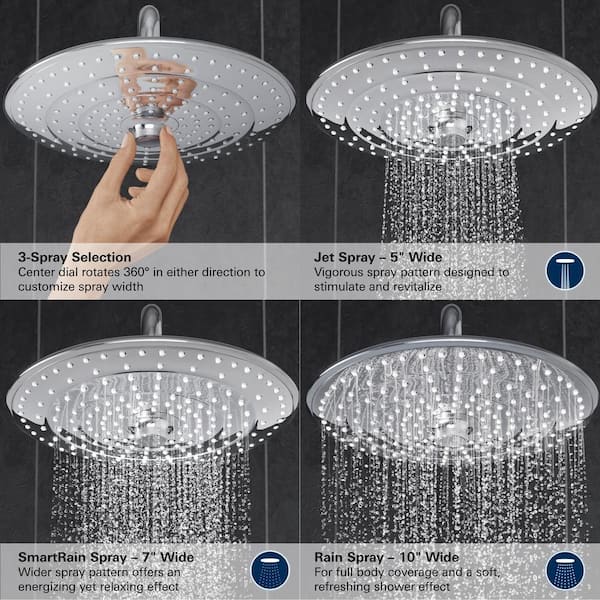 2.5 GPM USED GROHE 26457000 Euphoria 260 Shower Head with 3 Spray in Chrome 