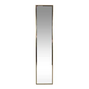 Smythe 83 in. x 18 in. Modern Rectangle Framed Brushed Brass Accent Mirror