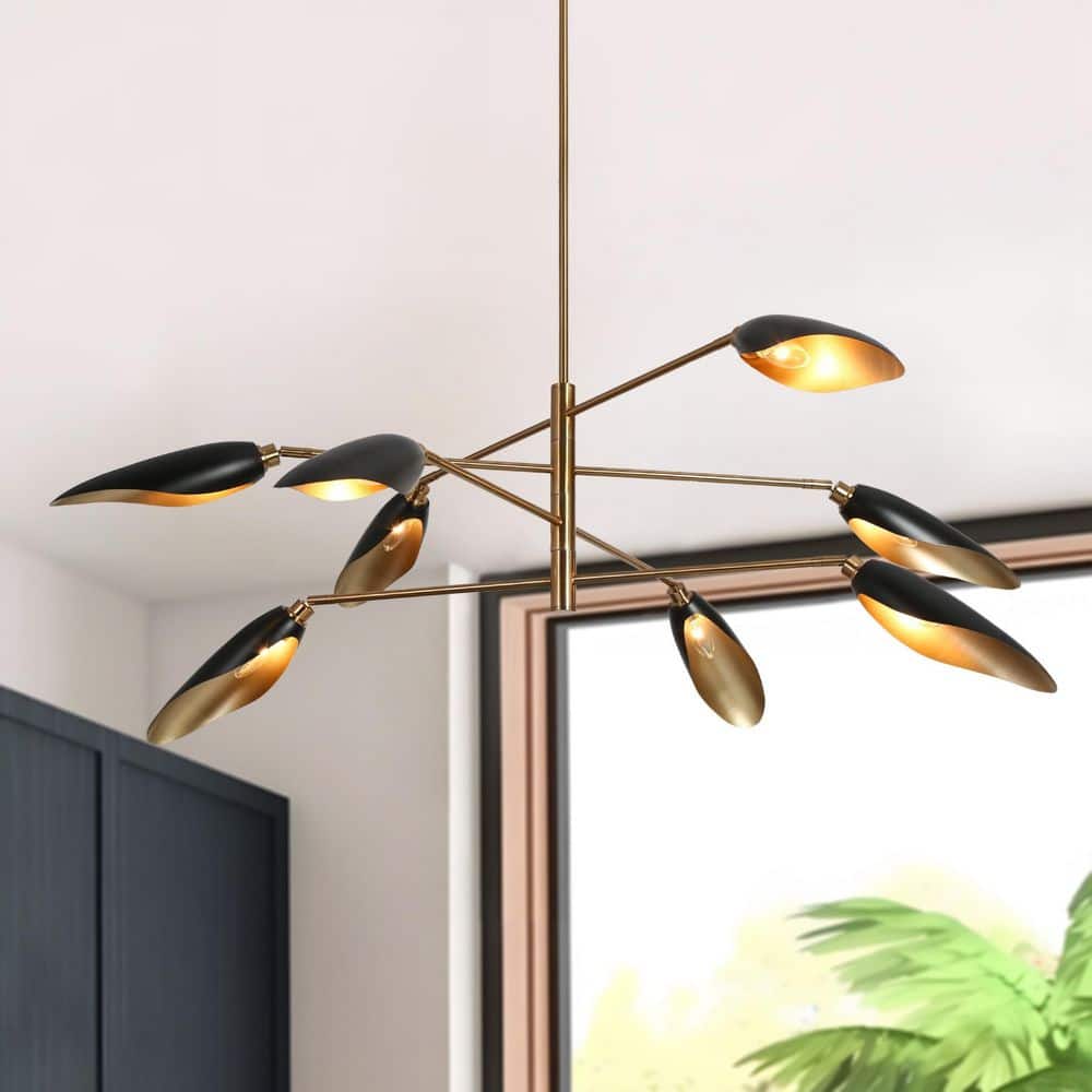 Zevni Toltehcwe Modern 8-light Plating Brass and Black Metal