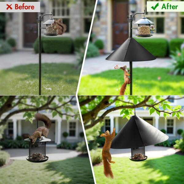 Gosknor 3-Pack Transparent Squirrel Baffles For Bird Feeder Poles - 19in, PET Material, Keeps Squirrels & Rats Away