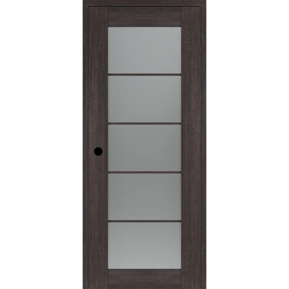 Avon 5 Lite N DIY-Friendly 32 in. х 80 in. Right Frosted Glass Veralinga Oak Composite Single Prehung Interior Door price history on PriceWatchPro