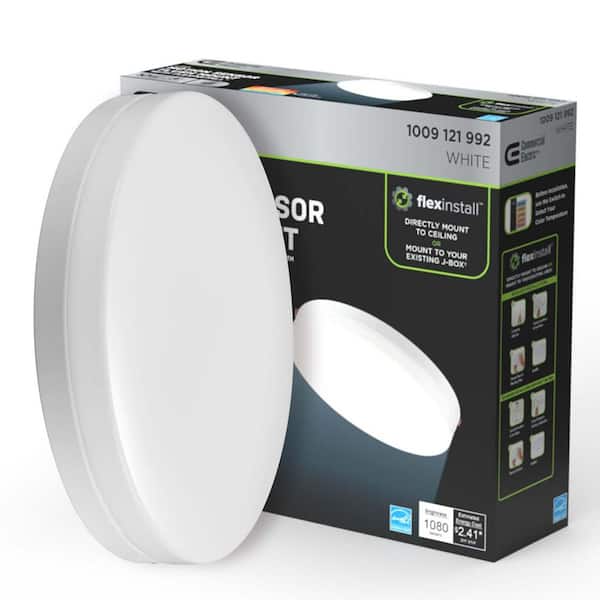 Flex Install Edge 10 in. White Integrated LED Motion Recessed Ceiling Light Flush Mount with 5CCT