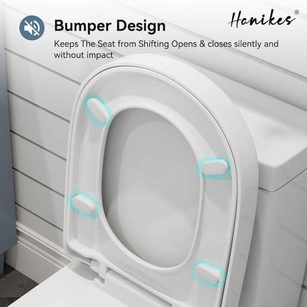 Hanikes 1-Piece 1.1/1.6 GPF Compact Dual Flush Round Toilet in