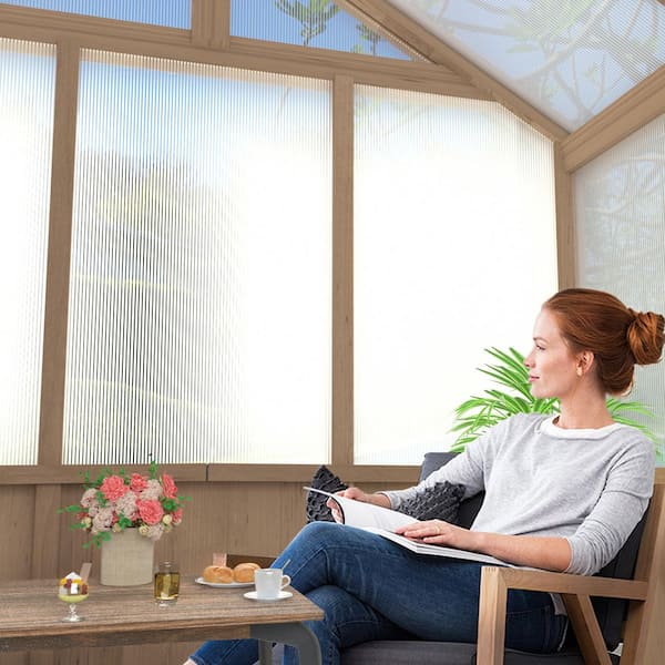 VEIKOUS 6 ft. x 8 ft. Cedar Wood Greenhouse for Outdoors