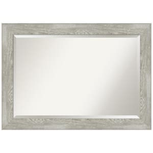 Medium Rectangle Distressed Grey Beveled Glass Modern Mirror (29.88 in. H x 41.88 in. W)
