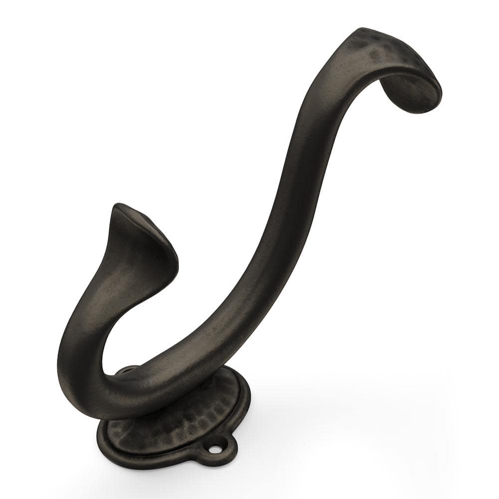 Distressed Bronze Traditional Wall Mount Double Hook