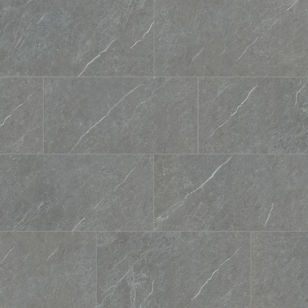 Exeter Matte Gray Stone Look Porcelain Rectangle Tile 12 in. x 24 in., Floor and Wall (14 sq. ft. /Case)