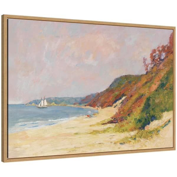 Sylvie "Rocky Point Long Island Edward Cucuel" by Nostalgia Prints Beach Framed Canvas Art Print 23 in. x 33 in.