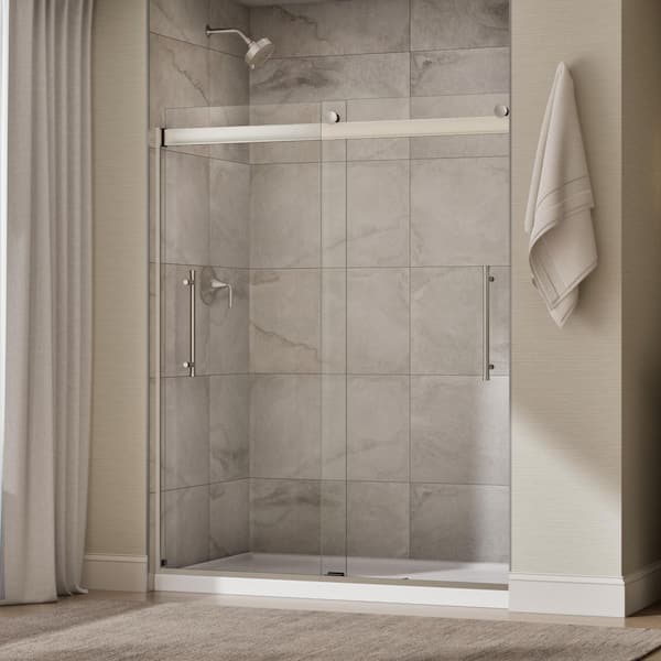 KOHLER Elmbrook 55-60 in. W x 74 in. H Sliding Frameless Shower