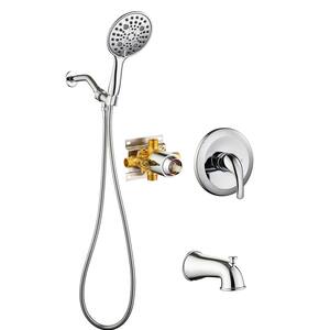 Single Handle 4-Spray Patterns Shower Faucet 2.5 GPM with Pressure Balance Anti Scald in Chrome