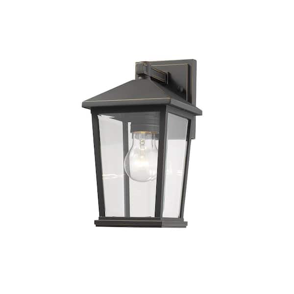 Unbranded Beacon Oil Rubbed Bronze Outdoor Hardwired Lantern Wall Sconce with No Bulbs Included