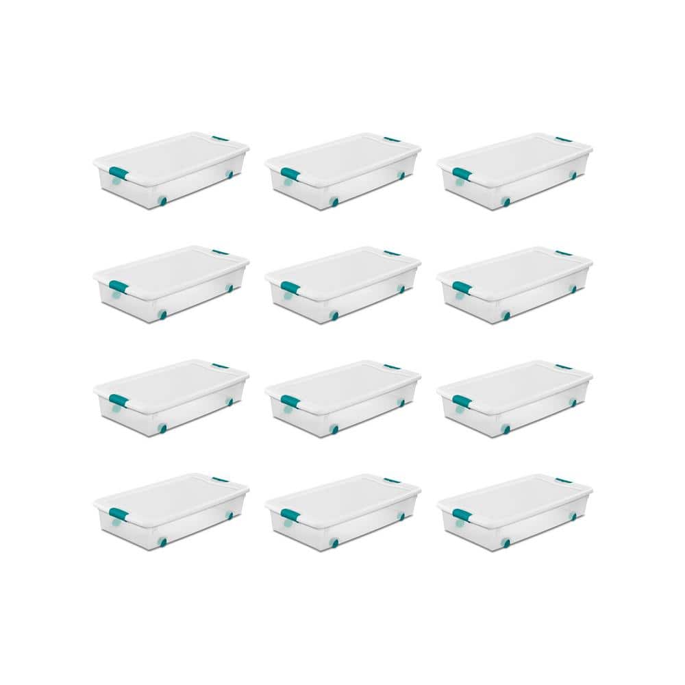 56 Qt. Latching Stackable Wheeled Storage Container w/Lid (12-Pack) price history on PriceWatchPro