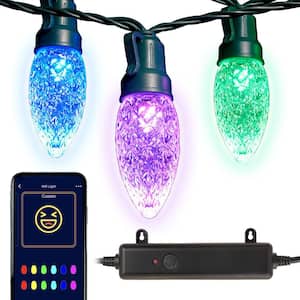 11 ft. 12-Count Facetted LED Large C9 Bulb RGBw Color-Changing Christmas String Light