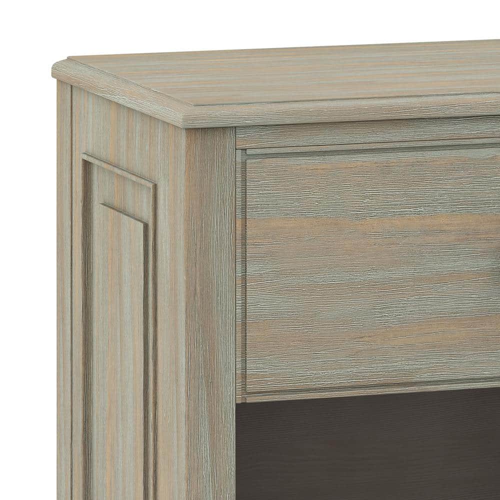 Connaught Distressed Gray Solid Wood Traditional Nightstand with 2 Drawers