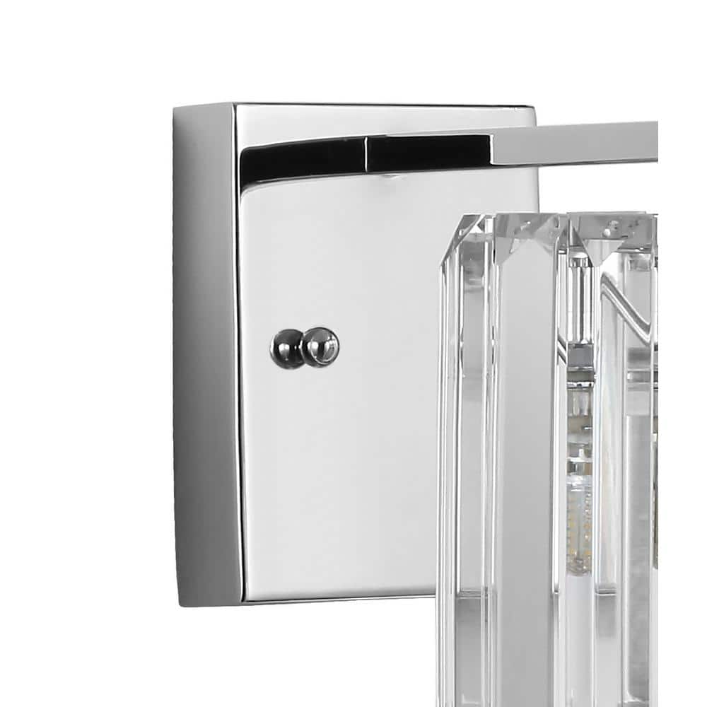 Coco Prism 6.75" Chrome and Clear Glass Glam Vanity LED Light