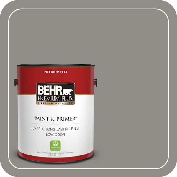 BEHR PREMIUM PLUS 1 gal. #PPU24-08 Parador Stone Flat Low Odor Interior Paint & Primer