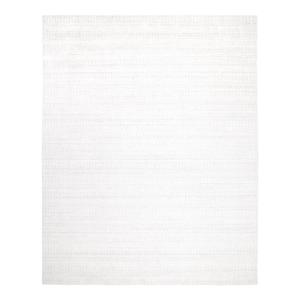 Solid Sanam Ivory 3 X 5 Hand Loomed Viscose Wool Cotton Indoor Area Rug