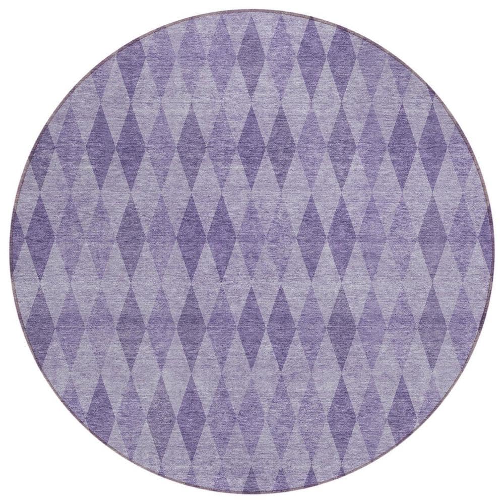Purple 8 ft. Round Woven Geometric Round Indoor/Outdoor Area Rug price history on PriceWatchPro