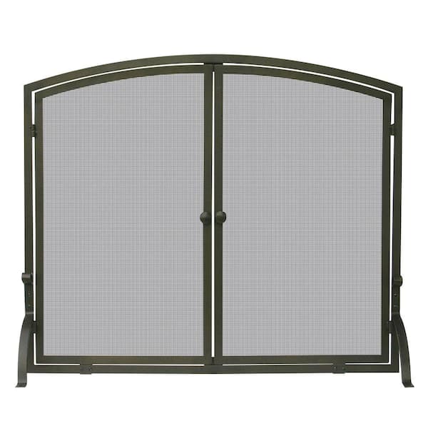 UniFlame Bronze Single-Panel Fireplace Screen with Doors