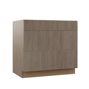 Designer Series Edgeley Assembled 36x34.5x23.75 in. Pots and Pans Drawer Base Kitchen Cabinet in Driftwood