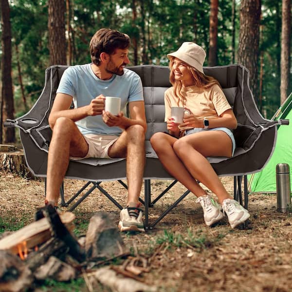 Camping Furniture Ozark Trail Padded Loveseat Camp Chair BOZTIY
