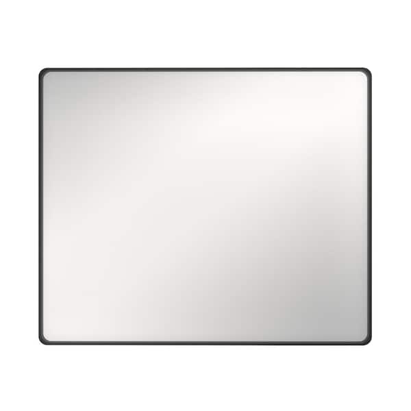 40 in. W x 48 in. H Rectangle Framed Beveled Wall Bathroom Vanity Mirror in Black